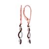 Image 1 : 0.20 CTW Red Color Diamond Woven Leverback Earrings 10KT Rose Gold - REF-26F9N