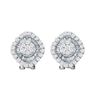 Image 1 : 1.5 CTW Diamond Square Cluster French-clip Earrings 14KT White Gold - REF-101N9F