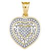Image 1 : 0.15 CTW Diamond Openwork Heart Cluster Pendant 10KT Yellow Gold - REF-19Y4X