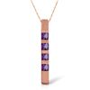 Genuine 0.35 ctw Amethyst Necklace Jewelry 14KT Rose Gold - REF-26R6P