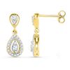 Image 1 : 0.36 CTW Diamond Teardrop Dangle Screwback Earrings 10KT Yellow Gold - REF-30Y2X