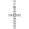 0.06 CTW Diamond Cross Pendant 10KT White Gold - REF-8X9Y