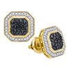 Image 1 : 0.50 CTWBlack Color Diamond Octagon Geometric Cluster Earrings 10KT Yellow Gold - REF-34M4H