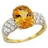 Image 1 : Natural 2.75 ctw citrine & Diamond Engagement Ring 14K Yellow Gold - REF-58K4R