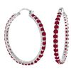 Image 1 : Genuine 6 ctw Ruby Earrings Jewelry 14KT White Gold - REF-125P6H