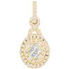 Image 1 : 0.50 CTWPrincess Diamond Soleil Cluster Pendant 14KT Yellow Gold - REF-56W2K