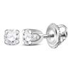 Image 1 : 0.15 CTW Child Infant Diamond Solitaire Stud Earrings 14KT White Gold - REF-11H2M