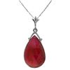 Image 1 : Genuine 8 ctw Ruby Necklace Jewelry 14KT White Gold - REF-46V5W