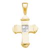 Image 1 : 0.05 CTW Princess Diamond Cross Pendant 10KT Yellow Gold - REF-6X2Y