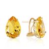 Genuine 10 ctw Citrine Earrings Jewelry 14KT Yellow Gold - REF-50R7P