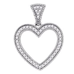 0.15 CTW Diamond Heart Love Pendant 10KT White Gold - REF-19H4M