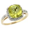 Image 1 : Natural 3.92 ctw Lemon-quartz & Diamond Engagement Ring 10K Yellow Gold - REF-25A5V