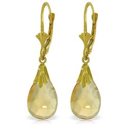Genuine 6 ctw Citrine Earrings Jewelry 14KT White Gold - REF-27W8Y