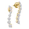Image 1 : 0.50 CTWDiamond Graduated Journey Screwback Earrings 14KT Yellow Gold - REF-41W9K