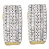 Image 1 : 0.93 CTW Diamond Hoop Earrings 14KT Yellow Gold - REF-71H9M