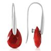 Image 1 : Genuine 8 ctw Ruby Earrings Jewelry 14KT White Gold - REF-47H4X