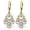 Genuine 2.4 ctw Tanzanite Earrings Jewelry 14KT Yellow Gold - REF-74Z6N