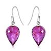 Genuine 19 ctw Amethyst Earrings Jewelry 14KT White Gold - REF-28R4P