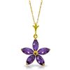 Genuine 1.40 ctw Amethyst Necklace Jewelry 14KT Yellow Gold - REF-25V8W