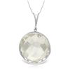 Genuine 18 ctw White Topaz Necklace Jewelry 14KT White Gold - REF-39T8A