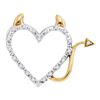 0.06 CTW Diamond Angel Halo Winged Heart Pendant 10KT White Gold - REF-7M4H