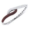 2.5 CTW Cognac-brown Color Diamond Luxury Bangle Bracelet 14k White Gold - REF-199H4M