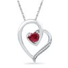 0.03 CTW Created Ruby Heart Love Pendant 10KT White Gold - REF-10F5N