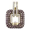 Image 1 : 2.26 CTW Cognac-brown Color Diamond Square Pendant 10KT Yellow Gold - REF-104Y9X