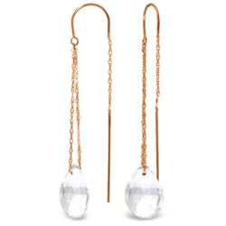 Genuine 6 ctw White Topaz Earrings Jewelry 14KT Rose Gold - REF-21Z9N