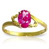 Genuine 1 ctw Pink Topaz Ring Jewelry 14KT Yellow Gold - REF-22Y5F