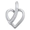 0.03 CTW Diamond Heart Love Pendant 10KT White Gold - REF-8X9Y