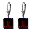Genuine 13 ctw Garnet Earrings Jewelry 14KT White Gold - REF-61W8Y