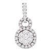 Image 1 : 0.51 CTW Diamond Circle Flower Cluster Pendant 14KT White Gold - REF-49Y5X