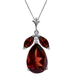 Genuine 6.5 ctw Garnet Necklace Jewelry 14KT White Gold - REF-42X6M