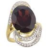 Image 1 : Natural 11.2 ctw garnet & Diamond Engagement Ring 14K Yellow Gold - REF-110Y2X