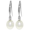 Genuine 8.1 ctw Pearl & Diamond Earrings Jewelry 14KT White Gold - REF-25N8R