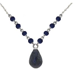 Genuine 15.8 ctw Sapphire Necklace Jewelry 14KT White Gold - REF-37V2W