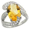 Image 1 : Natural 6.22 ctw citrine & Diamond Engagement Ring 14K White Gold - REF-134W9K