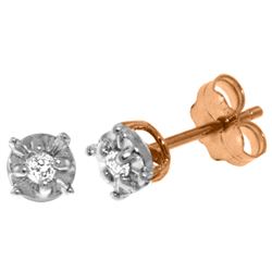 Genuine 0.06 ctw Diamond Anniversary Earrings Jewelry 14KT Rose Gold - REF-24F3Z