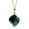 Genuine 15.25 ctw Green Sapphire Corundum Necklace Jewelry 14KT Yellow Gold - REF-26T7A