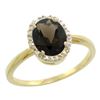 Natural 1.22 ctw Smoky-topaz & Diamond Engagement Ring 14K Yellow Gold - REF-27M2H