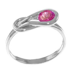 Genuine 0.65 ctw Pink Topaz Ring Jewelry 14KT White Gold - REF-47M2T