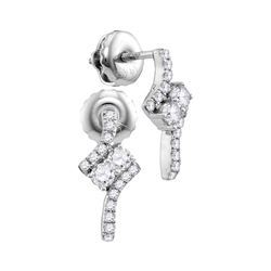 0.25 CTW Diamond 2-stone Earrings 14KT White Gold - REF-26K3W