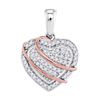 Image 1 : 0.15 CTW Diamond Heart Pendant 10KT Two-tone Gold - REF-16X4Y
