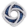Image 1 : 0.55 CTW Blue Color Diamond Square Pendant 10KT White Gold - REF-34X4Y