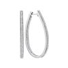 Image 1 : 0.50 CTWDiamond Hoop Earrings 10KT White Gold - REF-48Y7X
