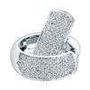 Image 1 : 0.50 CTWPave-set Diamond Huggie Hoop Earrings 14KT White Gold - REF-64K4W
