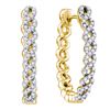Image 1 : 0.50 CTWDiamond Woven Hoop Earrings 10KT Yellow Gold - REF-59N9F