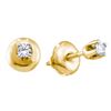 Image 1 : 0.07 CTW Girls Infant Diamond Solitaire Stud Earrings 14KT Yellow Gold - REF-7F4N