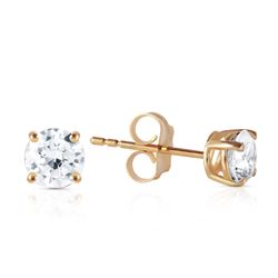 Genuine 0.70 ctw Diamond Anniversary Earrings Jewelry 14KT Yellow Gold - REF-174Y8F